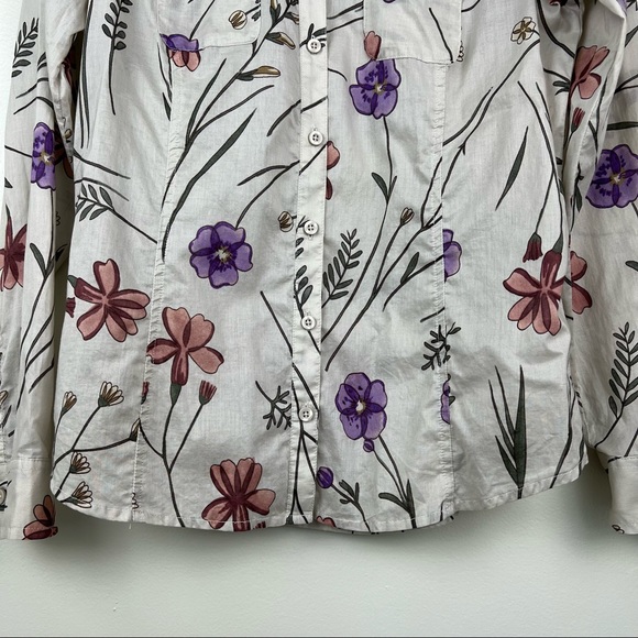 Orvis Womens Long Sleeve Button Down Top Size S Floral Lightweight Hiking Cotton - Picture 3 of 16